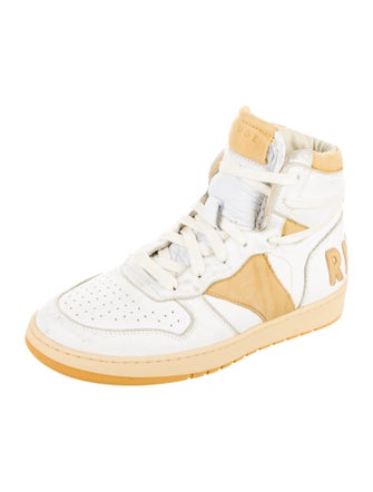 RHUDE Leather Colorblock Pattern Sneakers