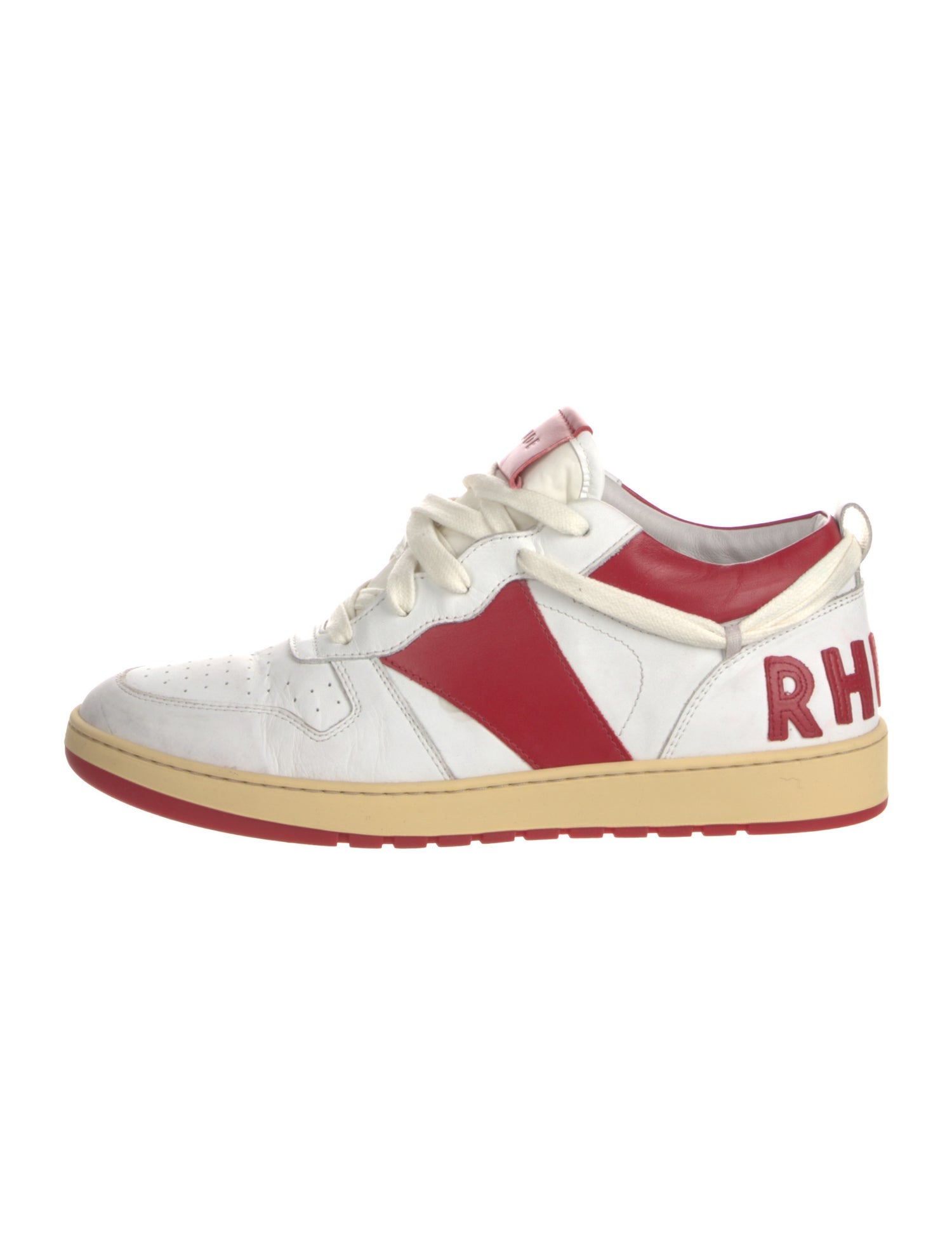RHUDE Leather Colorblock Pattern Sneakers