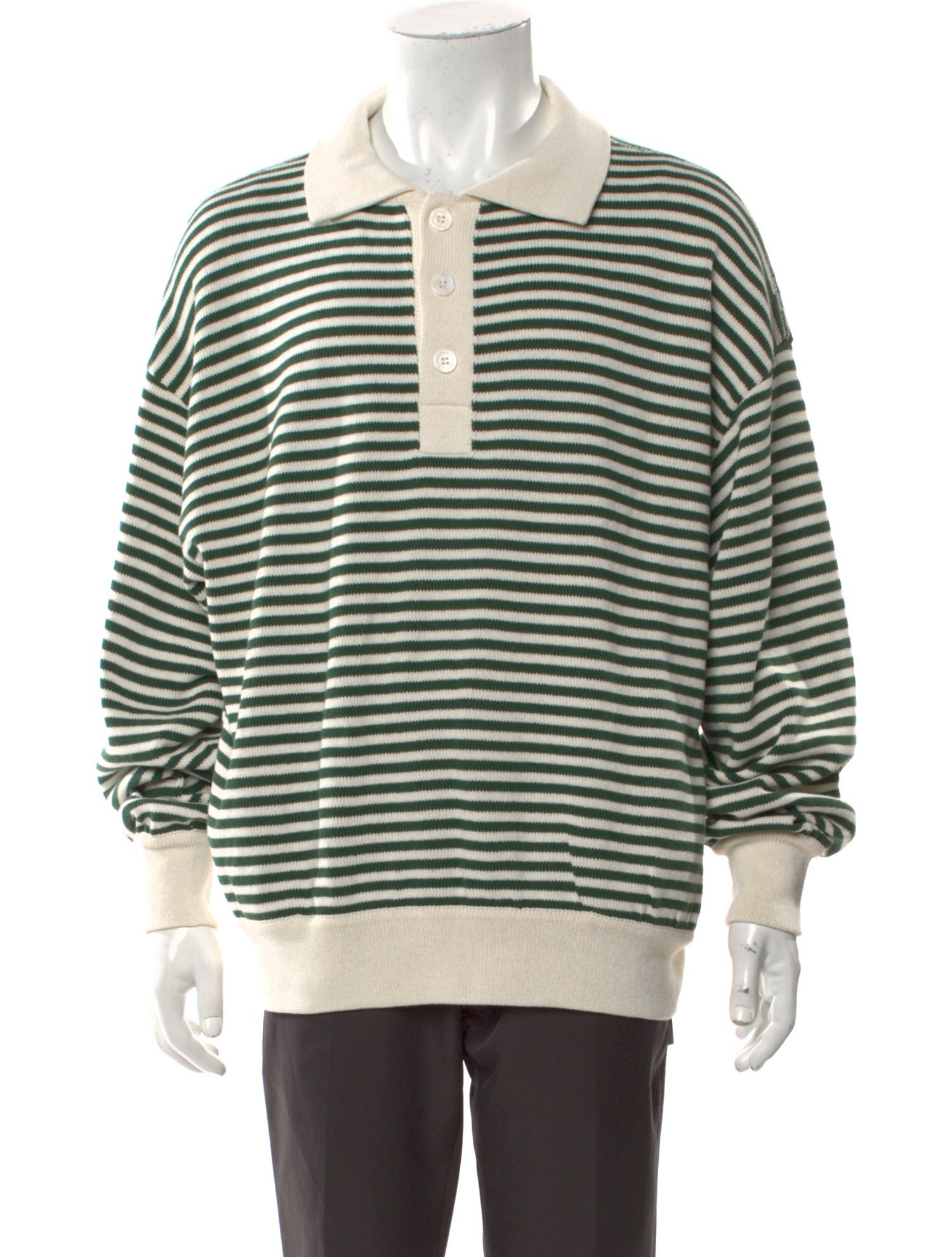 RHUDE Striped Mock Neck Polo Sweater w/ Tags