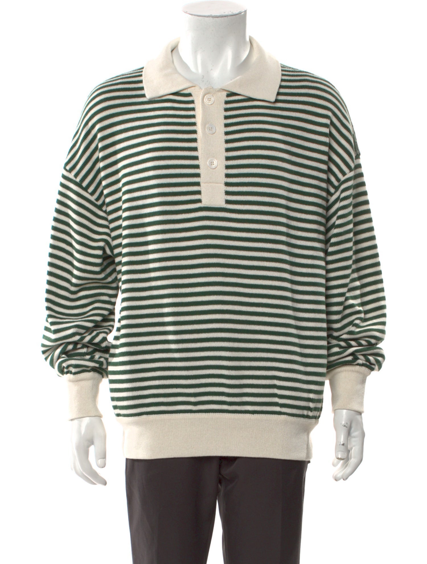RHUDE Striped Mock Neck Polo Sweater w/ Tags