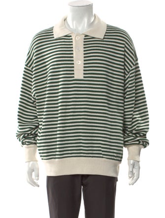 RHUDE Striped Mock Neck Polo Sweater