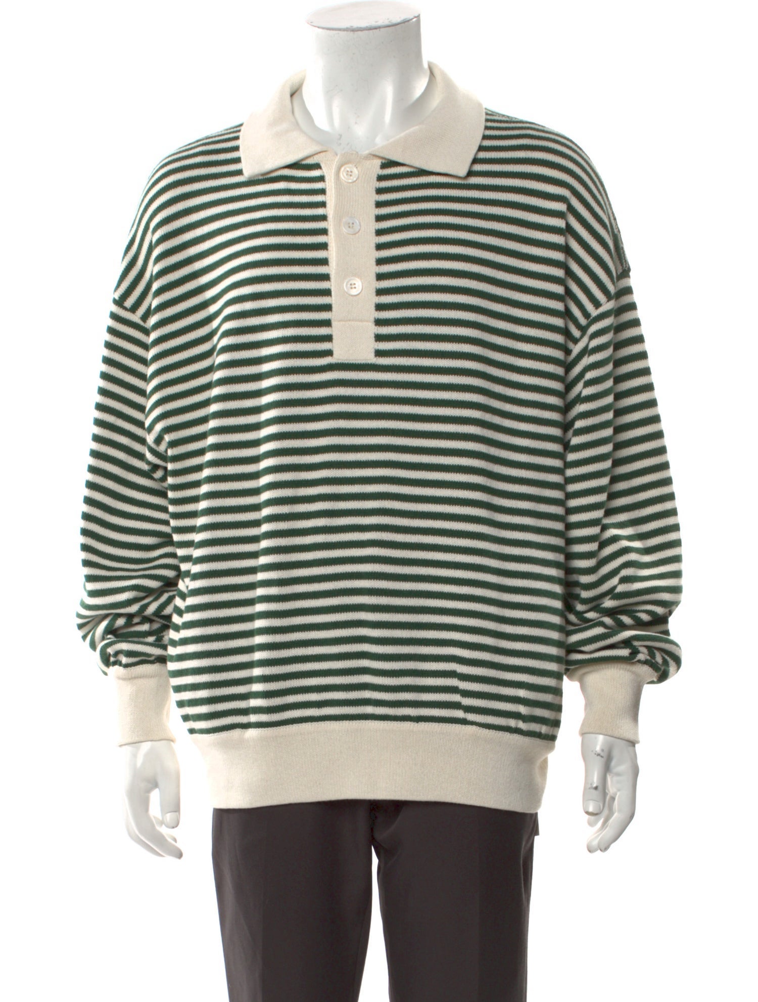 RHUDE Striped Mock Neck Polo Sweater