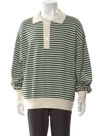 RHUDE Striped Mock Neck Polo Sweater