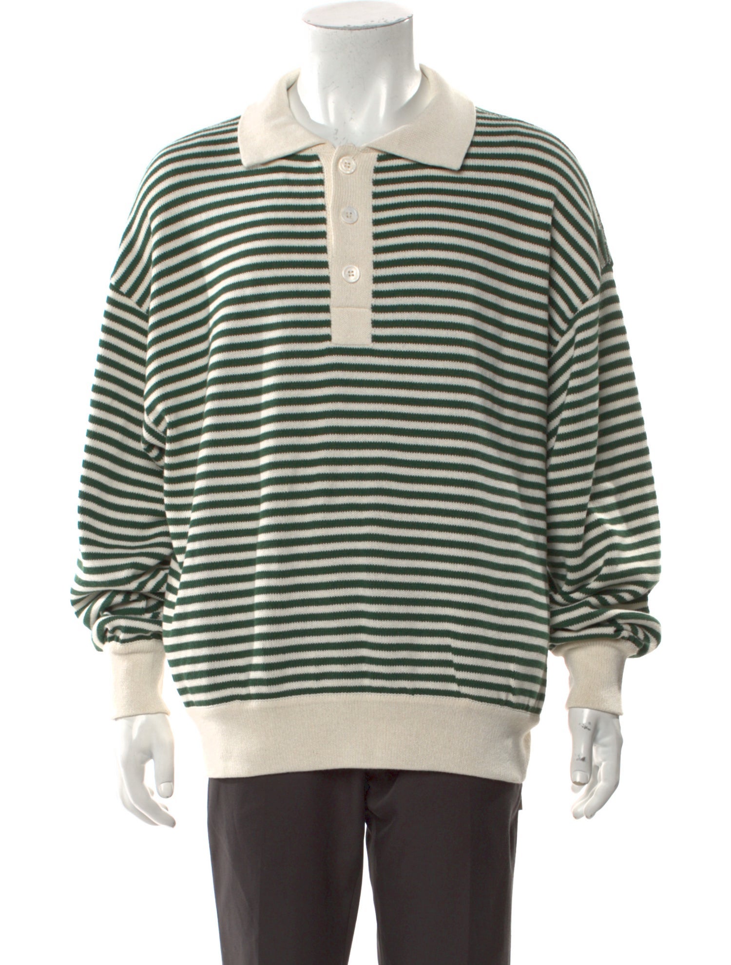 RHUDE Striped Mock Neck Polo Sweater