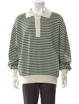 RHUDE Striped Mock Neck Polo Sweater