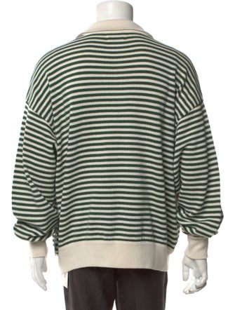 RHUDE Striped Mock Neck Polo Sweater