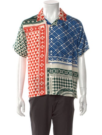 RHUDE Silk Plaid Print Shirt