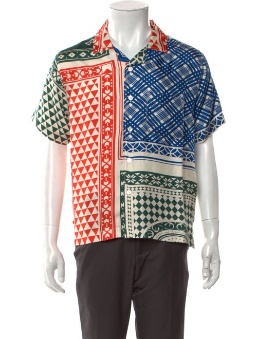 RHUDE Silk Plaid Print Shirt