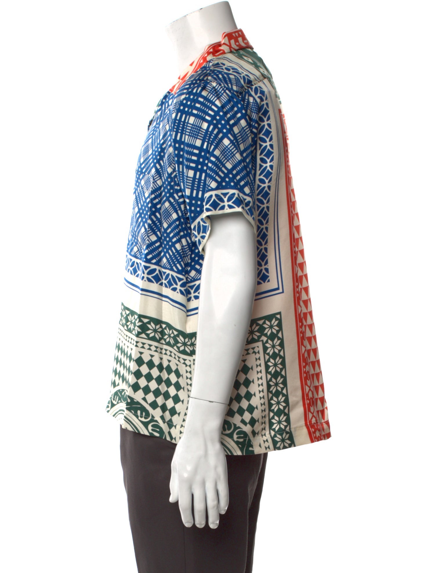 RHUDE Silk Plaid Print Shirt