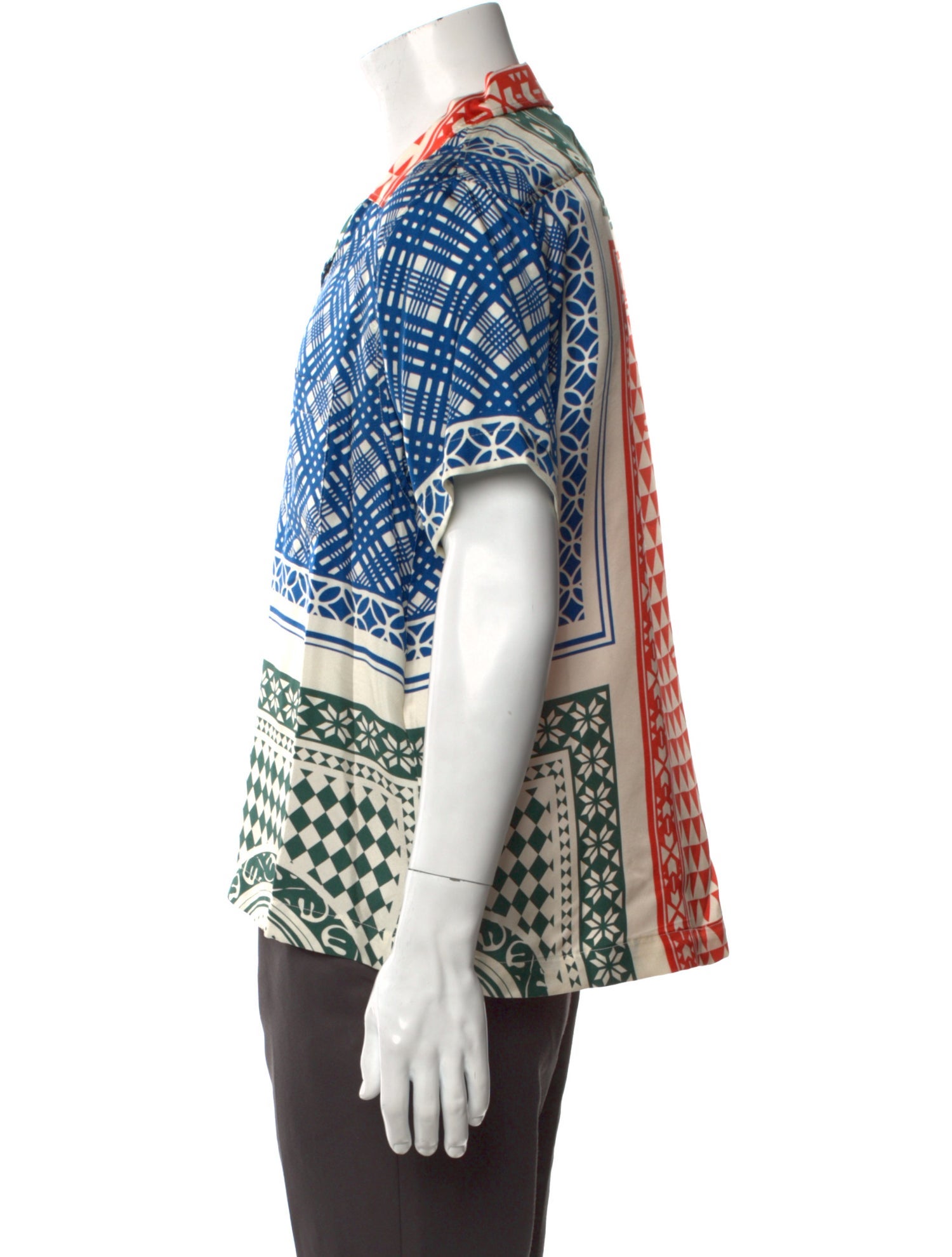 RHUDE Silk Plaid Print Shirt