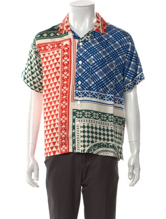 RHUDE Silk Plaid Print Shirt