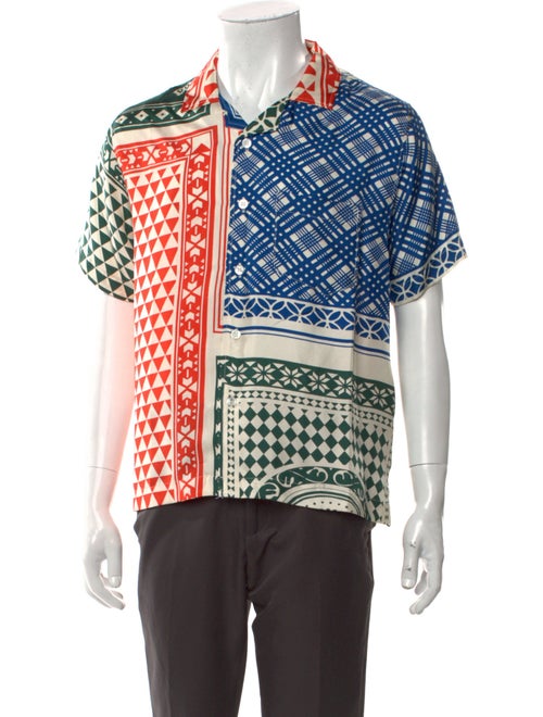 RHUDE Silk Plaid Print Shirt