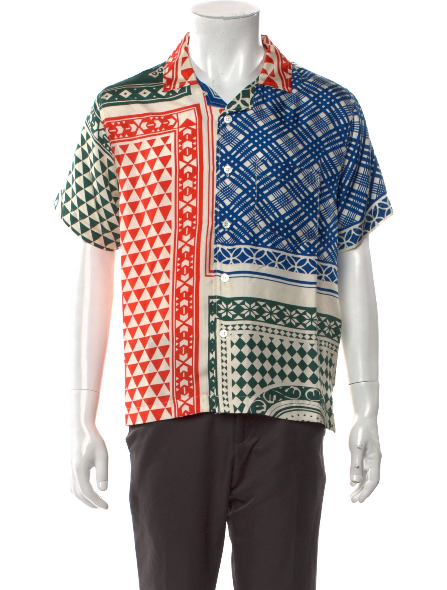 RHUDE Silk Plaid Print Shirt