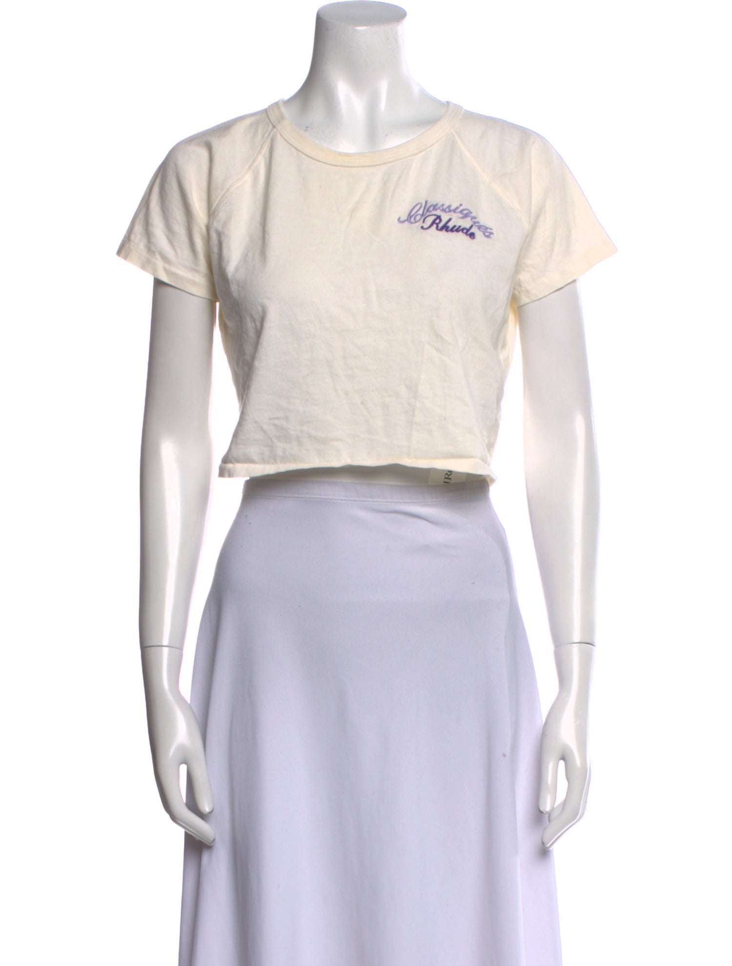 RHUDE Crew Neck Short Sleeve Crop Top