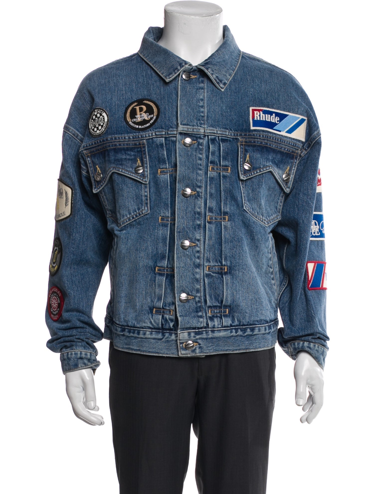 RHUDE Graphic Print Denim Jacket