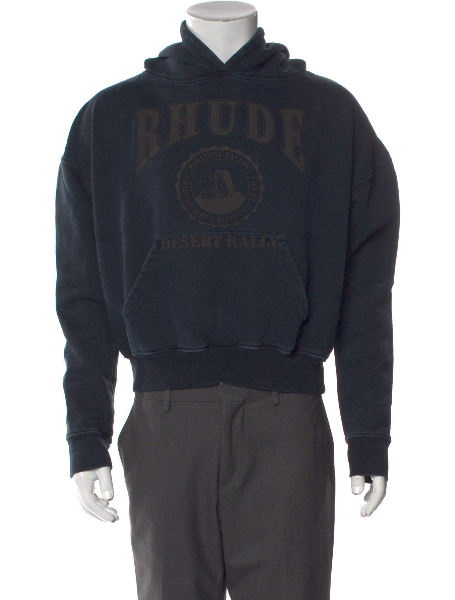 RHUDE Graphic Print V-Neck Hoodie