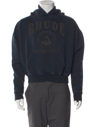 RHUDE Graphic Print V-Neck Hoodie