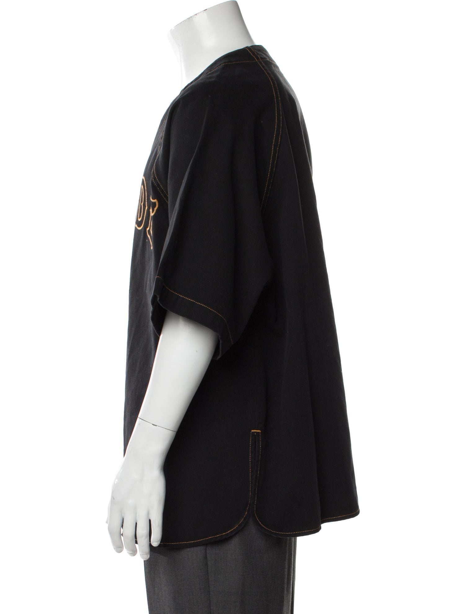 RHUDE Graphic Print Short Sleeve Denim Shirt