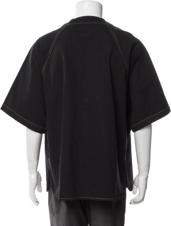 RHUDE Graphic Print Three-Quarter Sleeve Denim Shirt