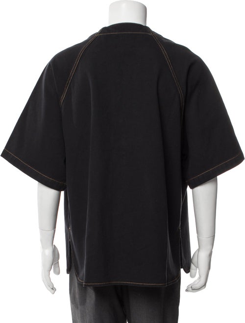 RHUDE Graphic Print Three-Quarter Sleeve Denim Shirt