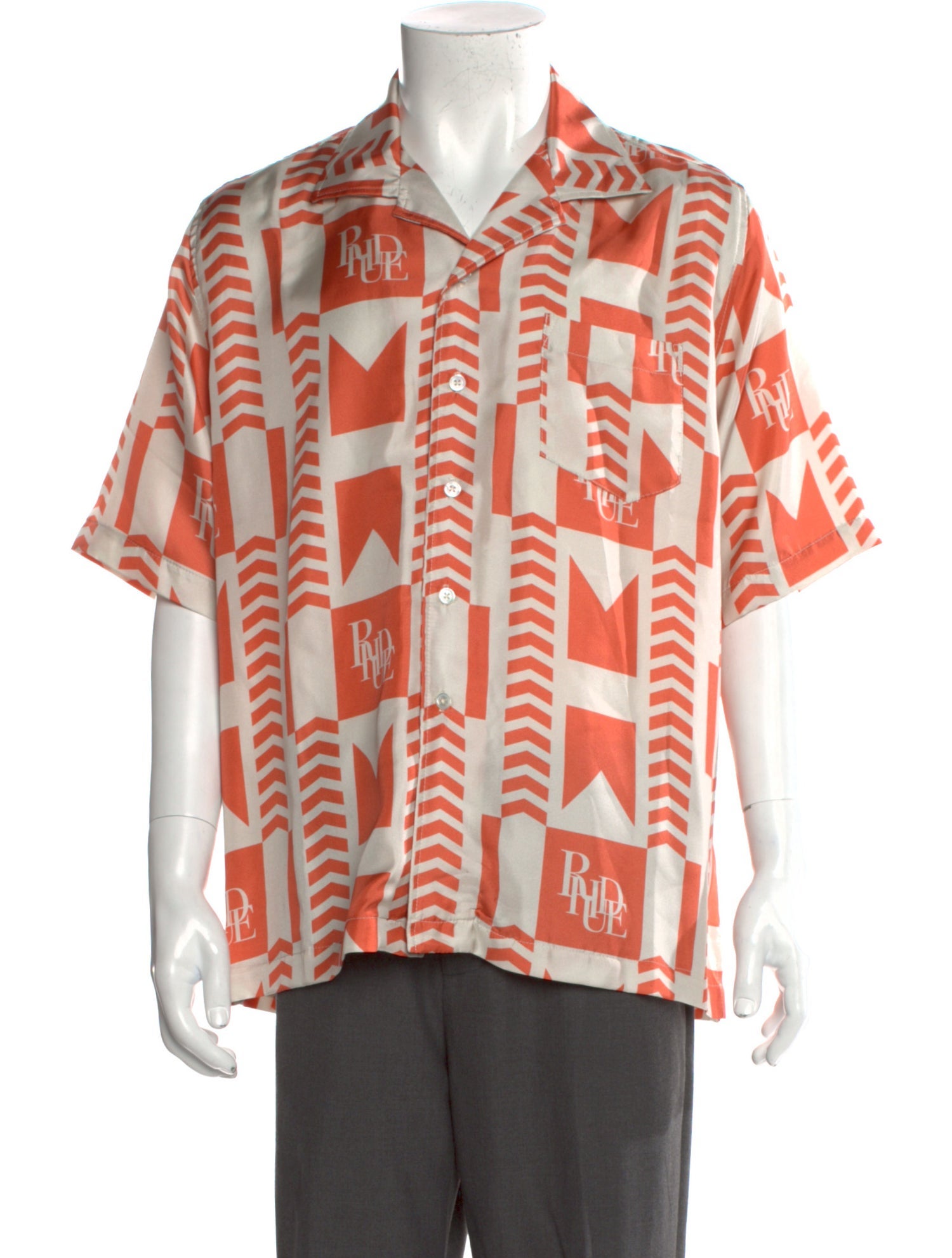 RHUDE Silk Graphic Print Shirt w/ Tags