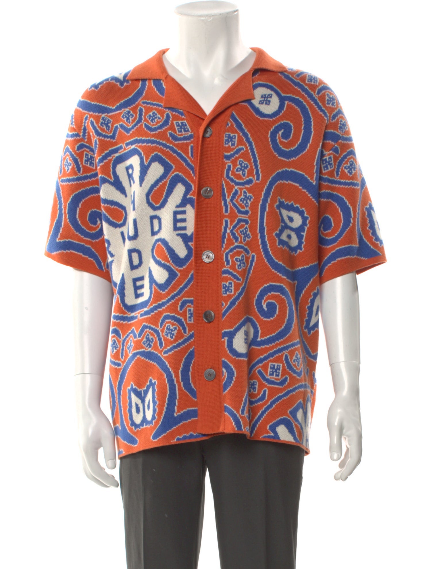 RHUDE Graphic Print V-Neck Cardigan