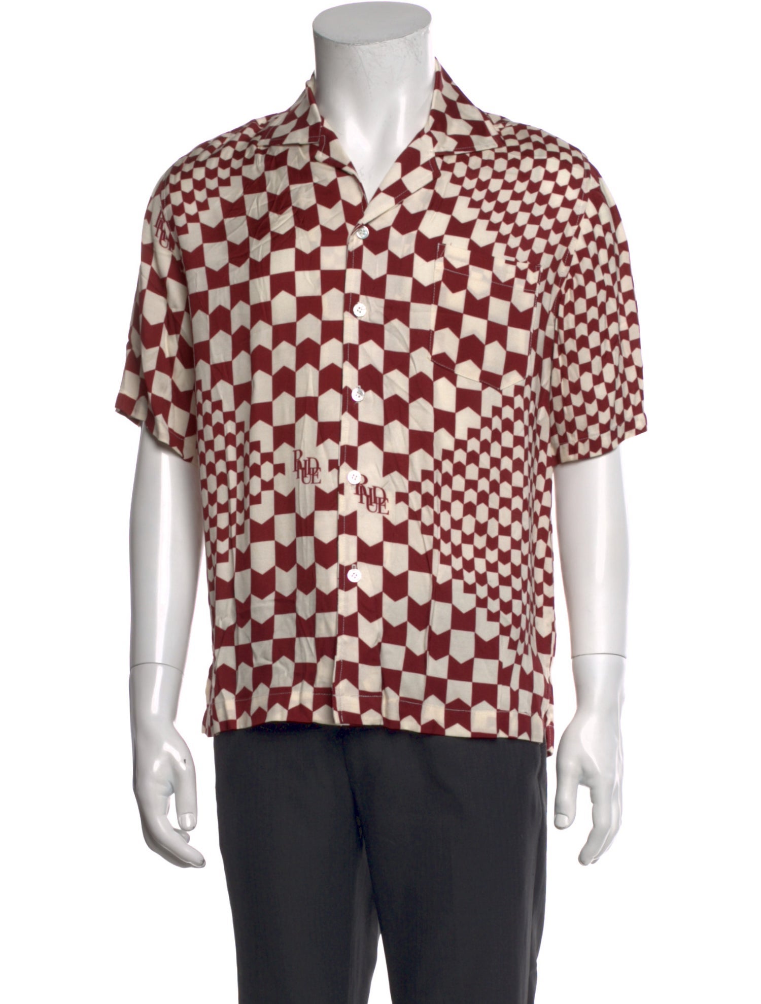 RHUDE Plaid Print Short Sleeve Shirt