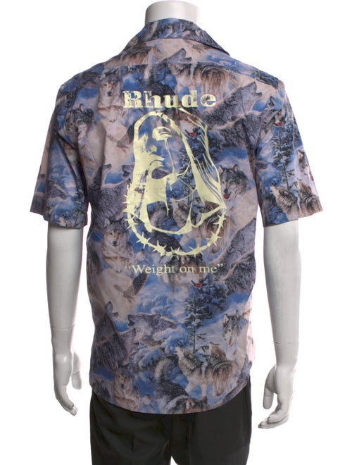 RHUDE Floral Print Short Sleeve Shirt