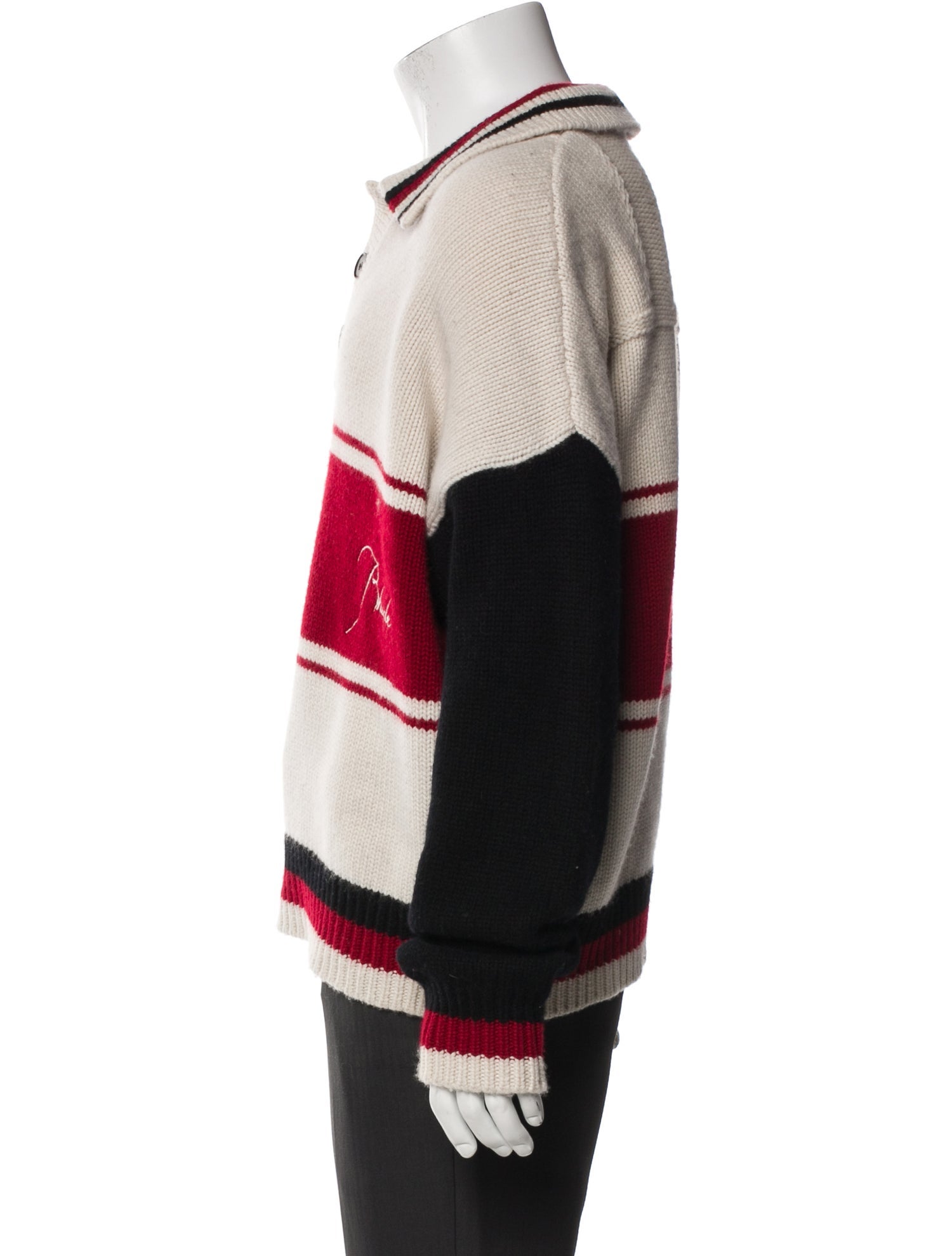 RHUDE Wool Striped Polo Sweater