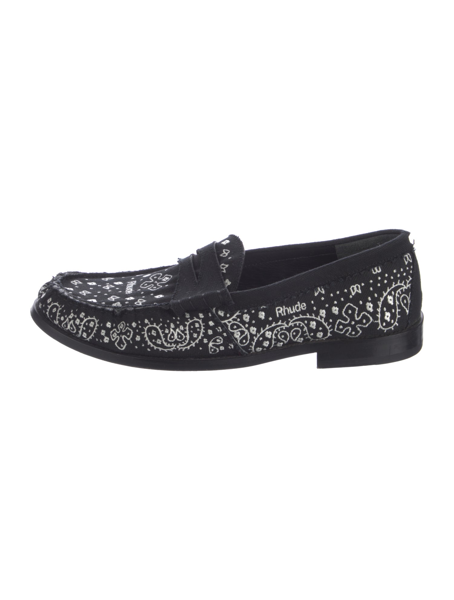 RHUDE Canvas Paisley Print Loafers
