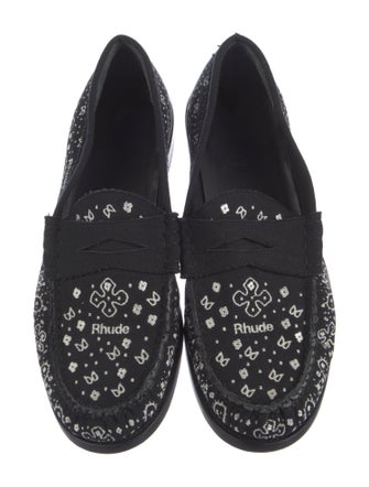 RHUDE Canvas Paisley Print Loafers