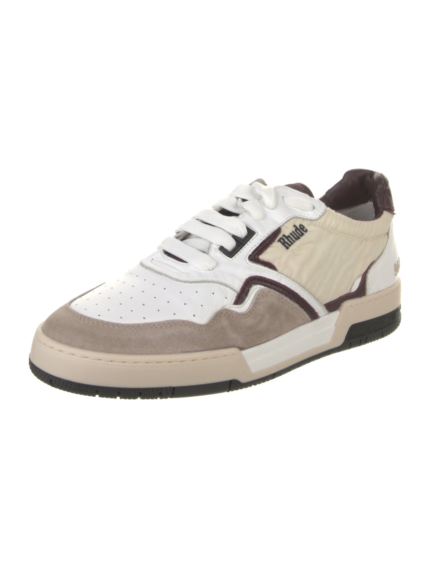 RHUDE Leather Colorblock Pattern Sneakers