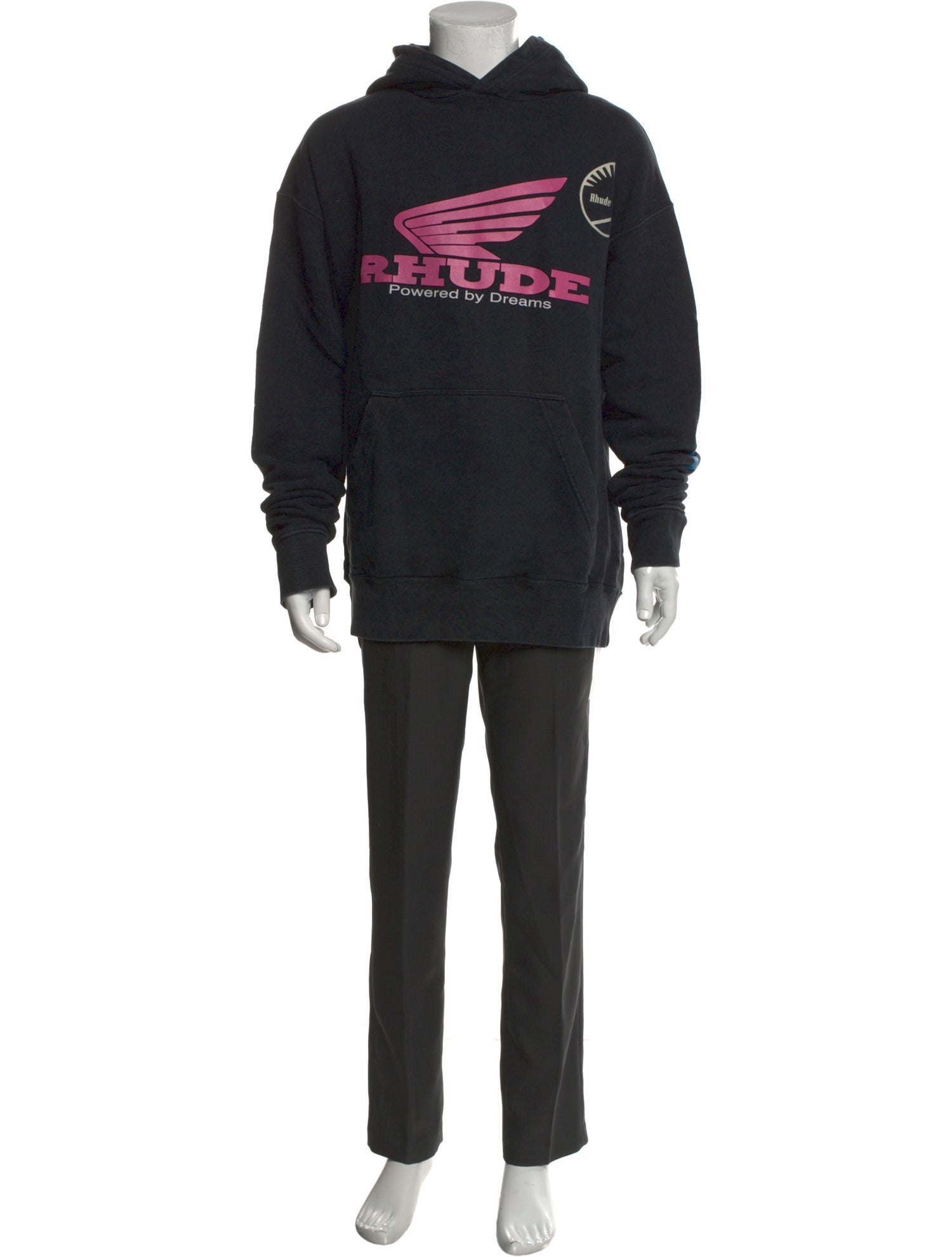 RHUDE Graphic Print V-Neck Hoodie