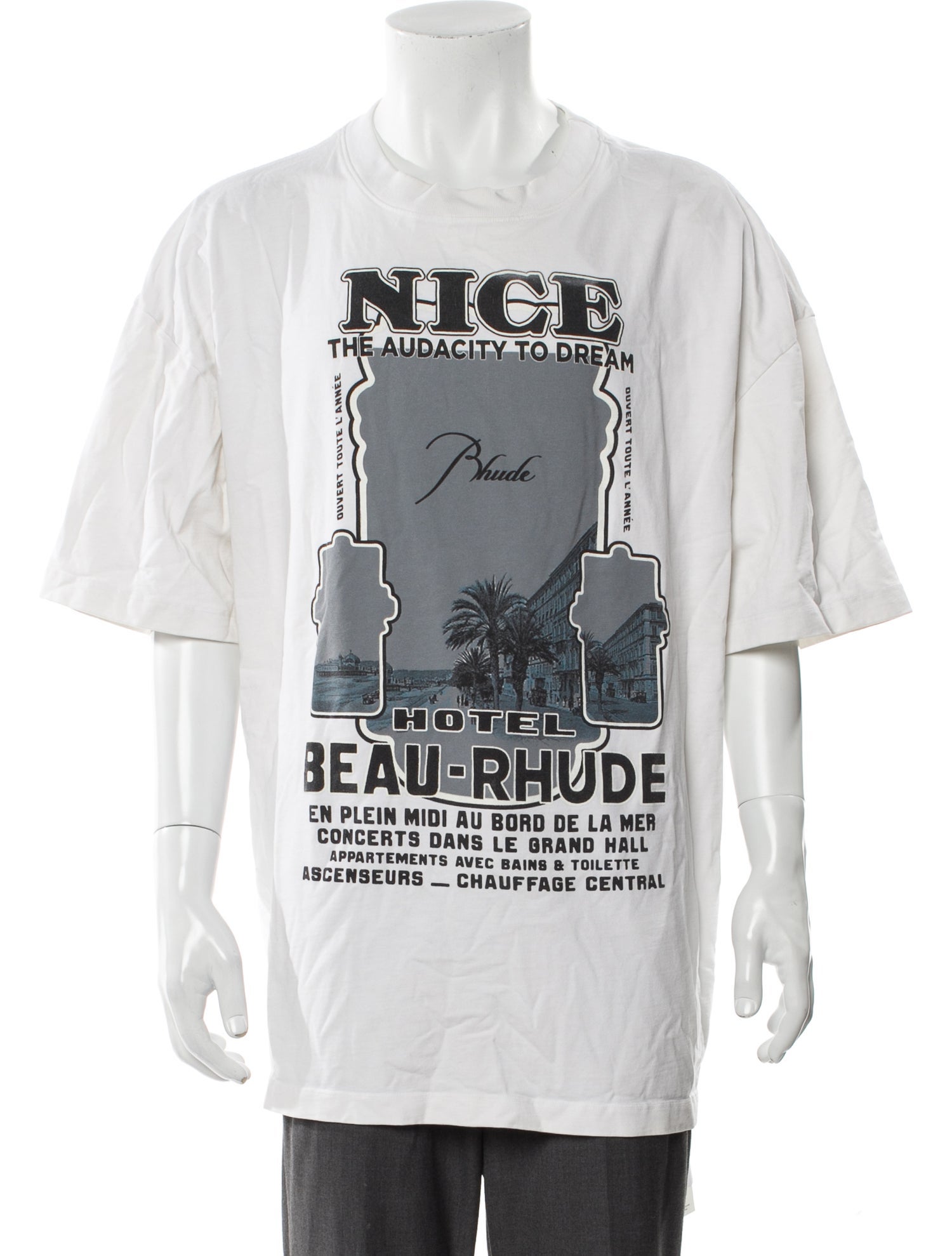RHUDE Graphic Print V-Neck T-Shirt