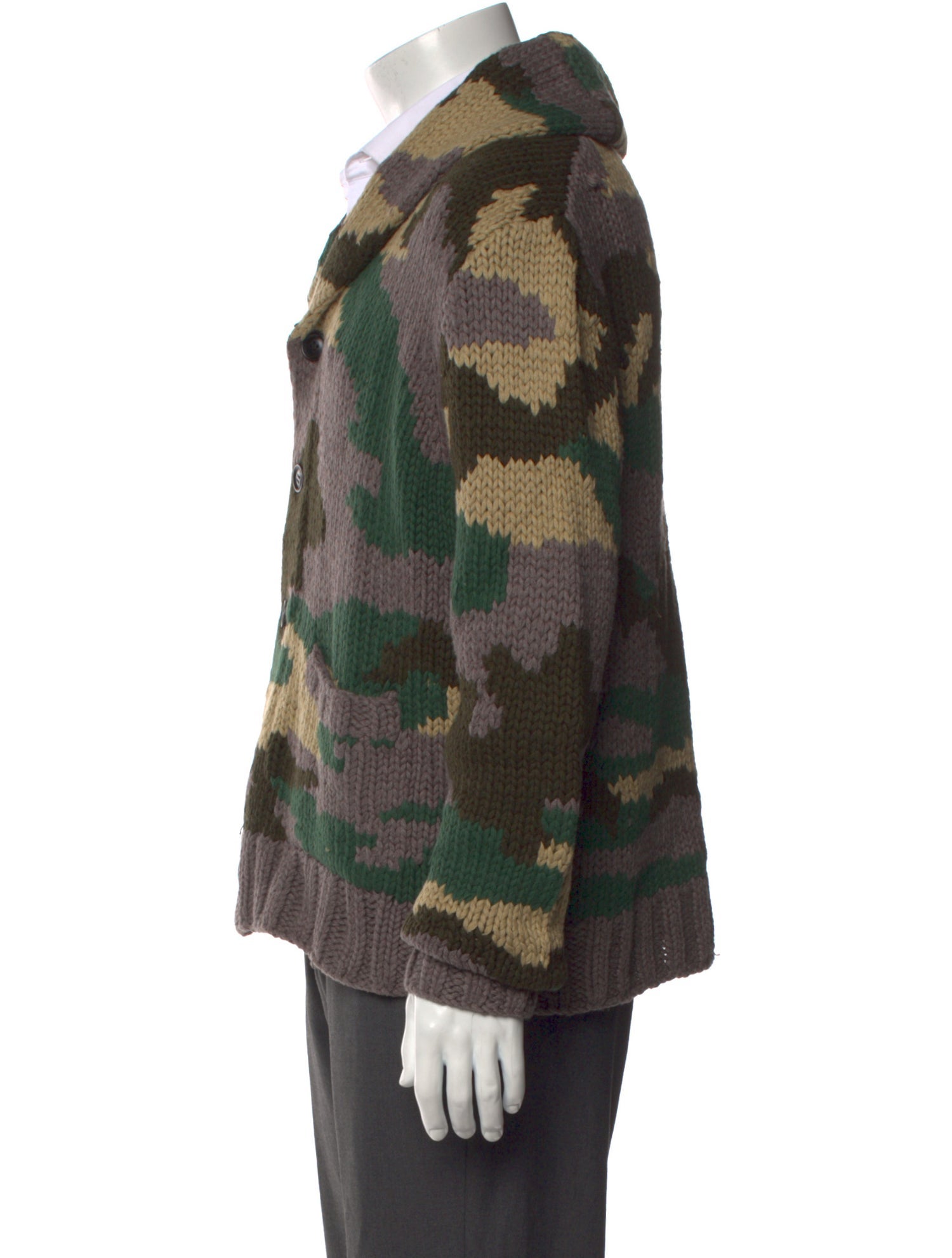 RHUDE Camouflage Print V-Neck Cardigan w/ Tags