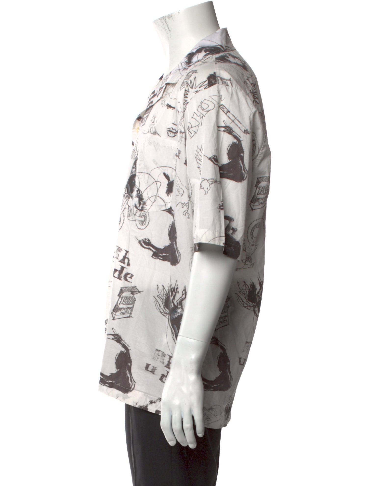 RHUDE Graphic Print Short Sleeve Dress Shirt