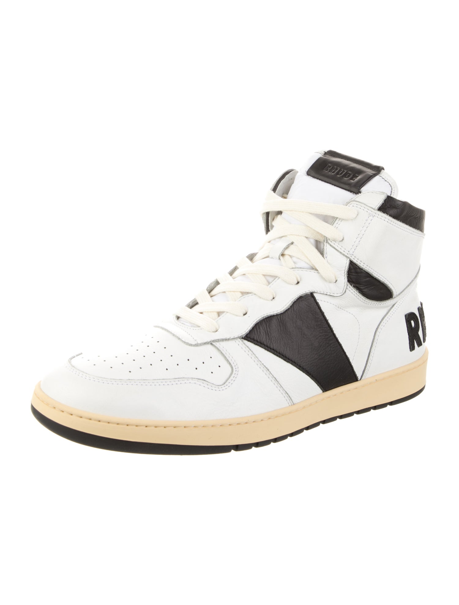 RHUDE Leather Colorblock Pattern Sneakers