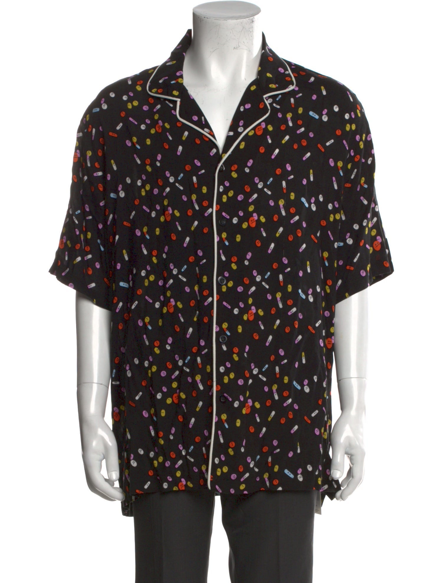 RHUDE Printed Three-Quarter Sleeve Shirt