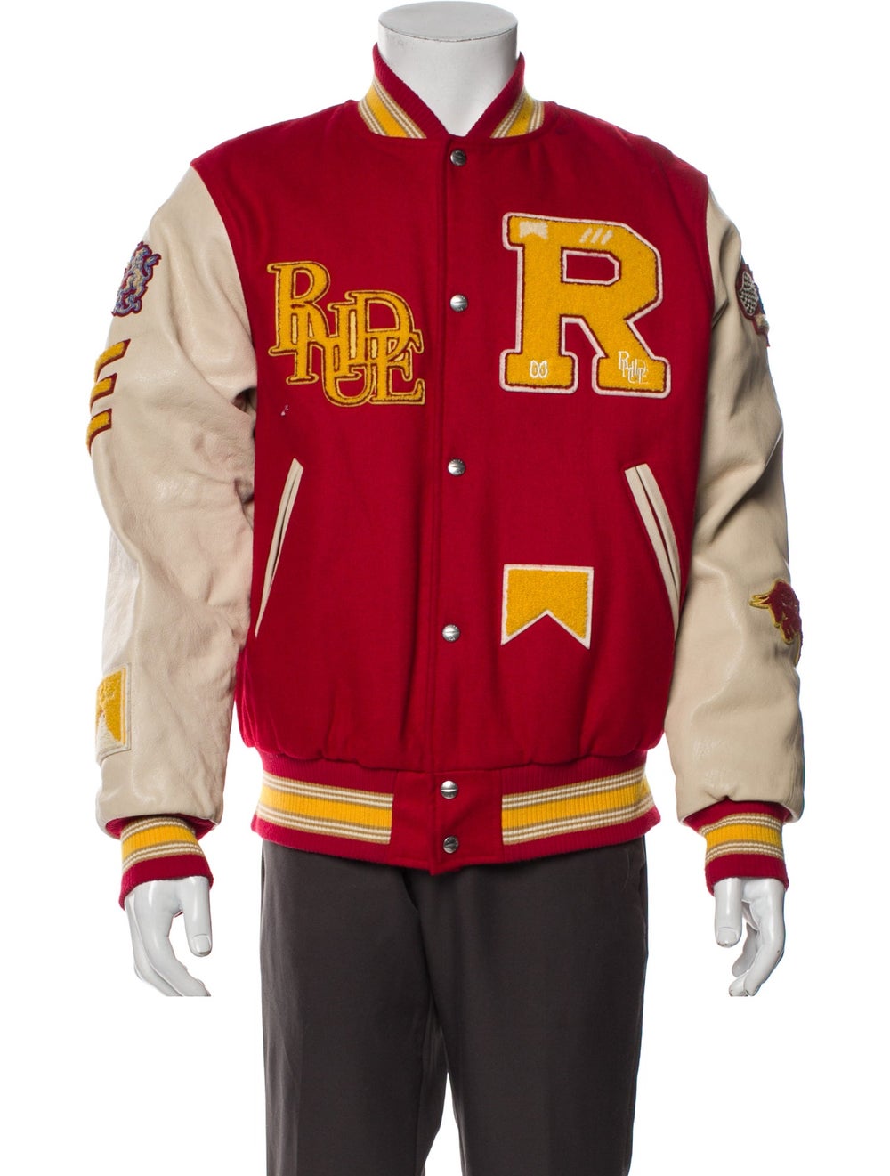 RHUDE Wool Patterned Varsity Jacket - image 1