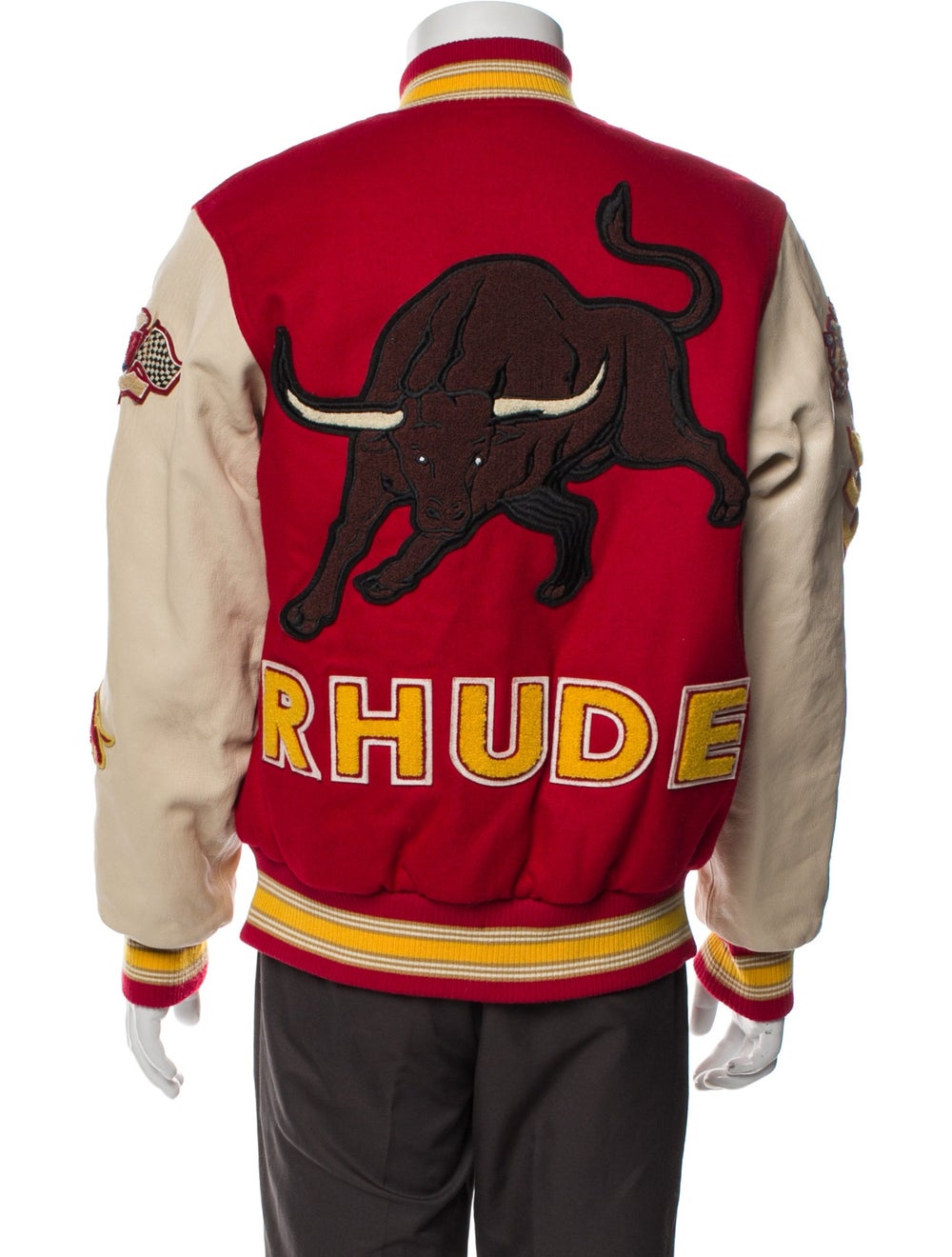 RHUDE Wool Patterned Varsity Jacket - image 3