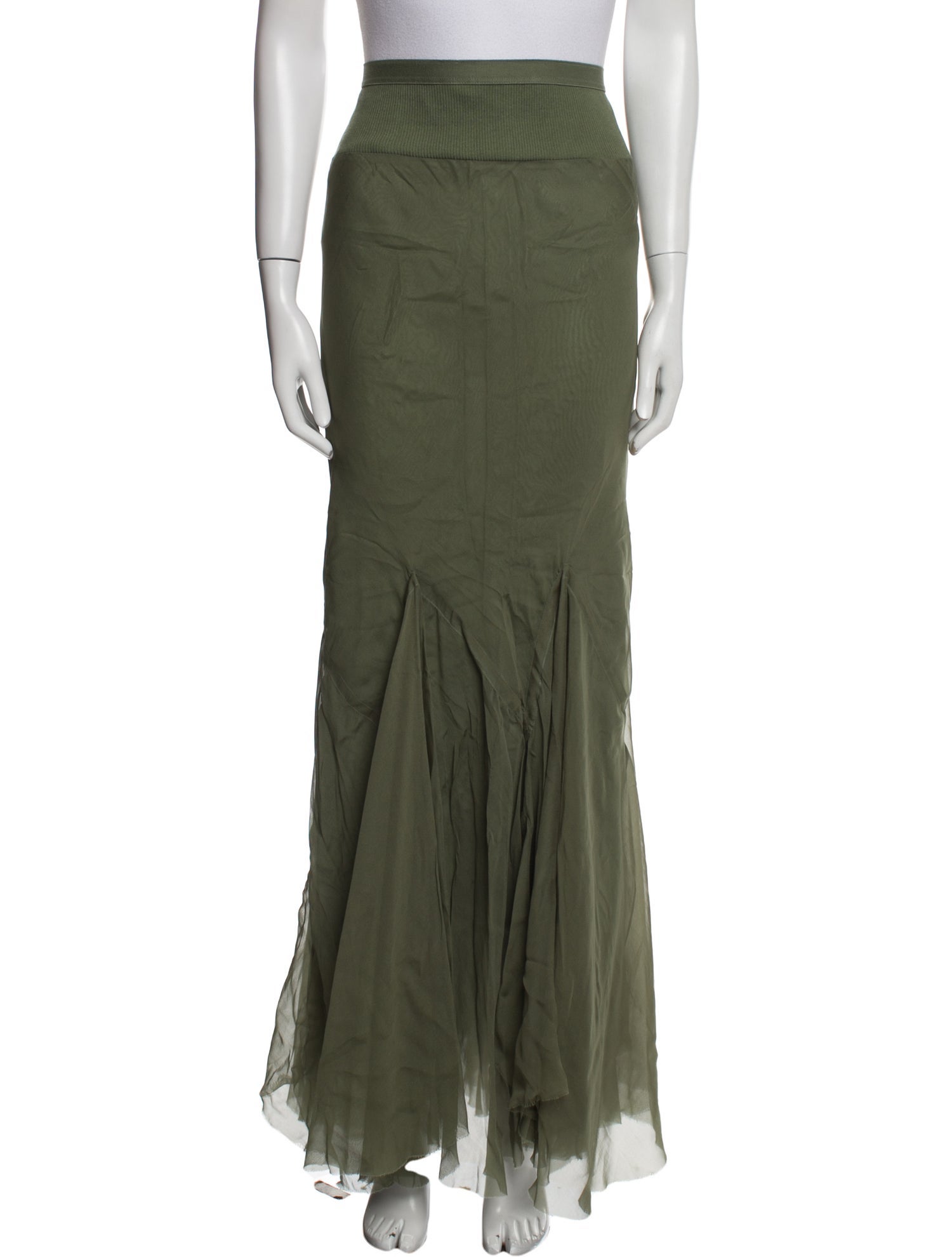 Rick Owens Silk Long Skirt
