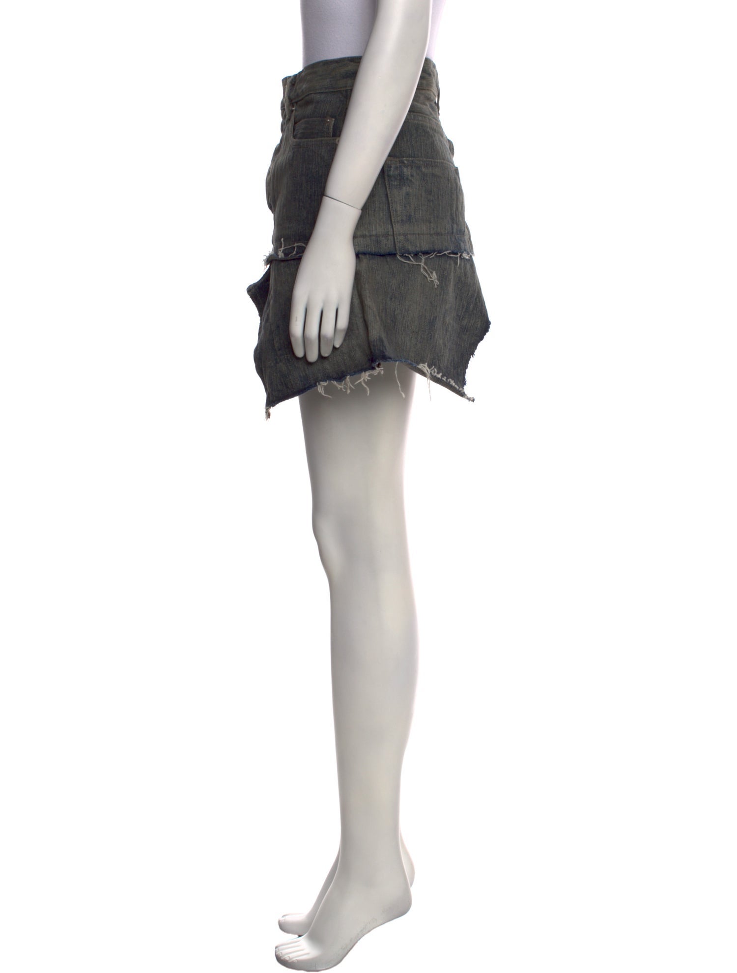 Rick Owens Raw-Edge Trim Mini Skirt