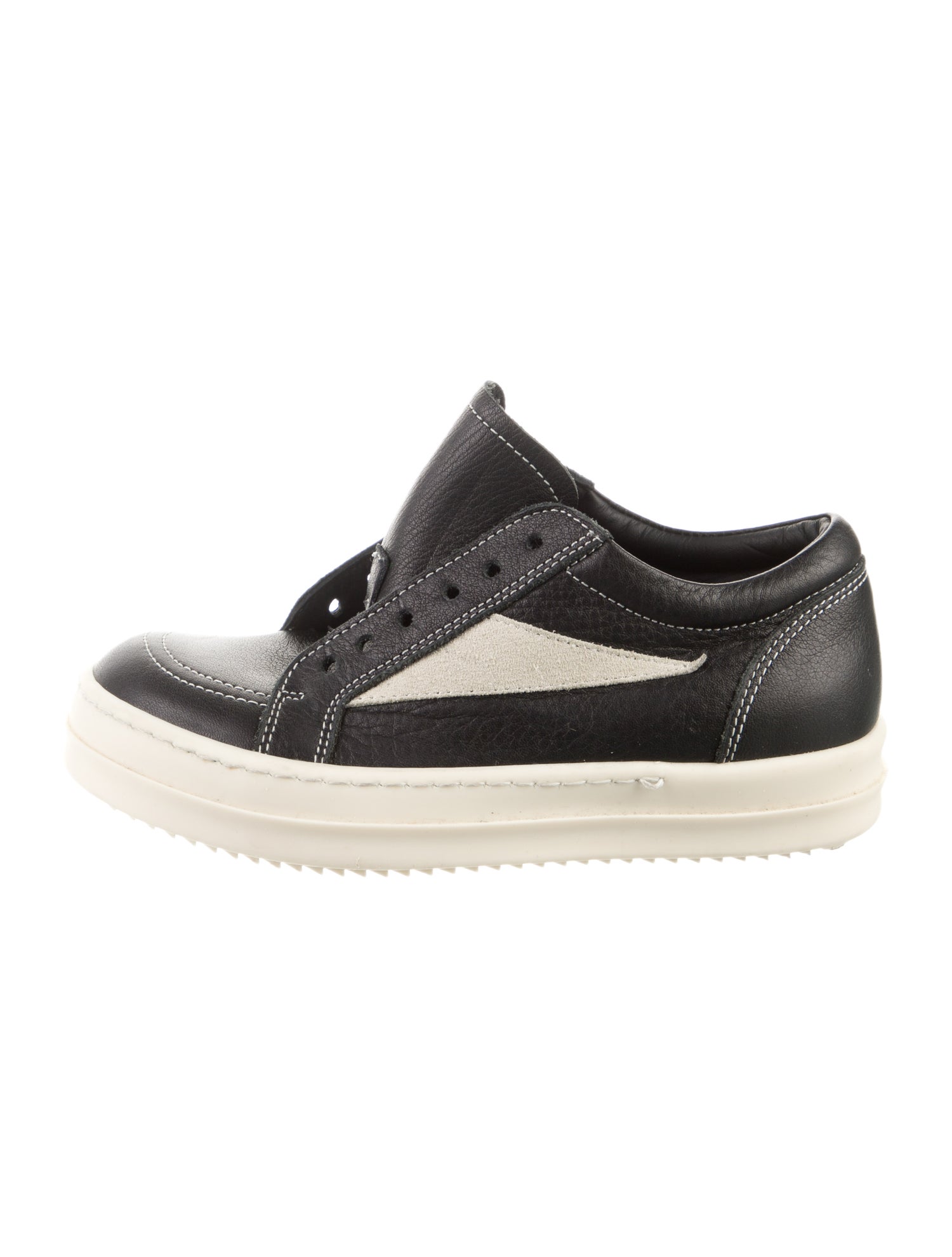 Rick Owens Leather Low Top Sneakers