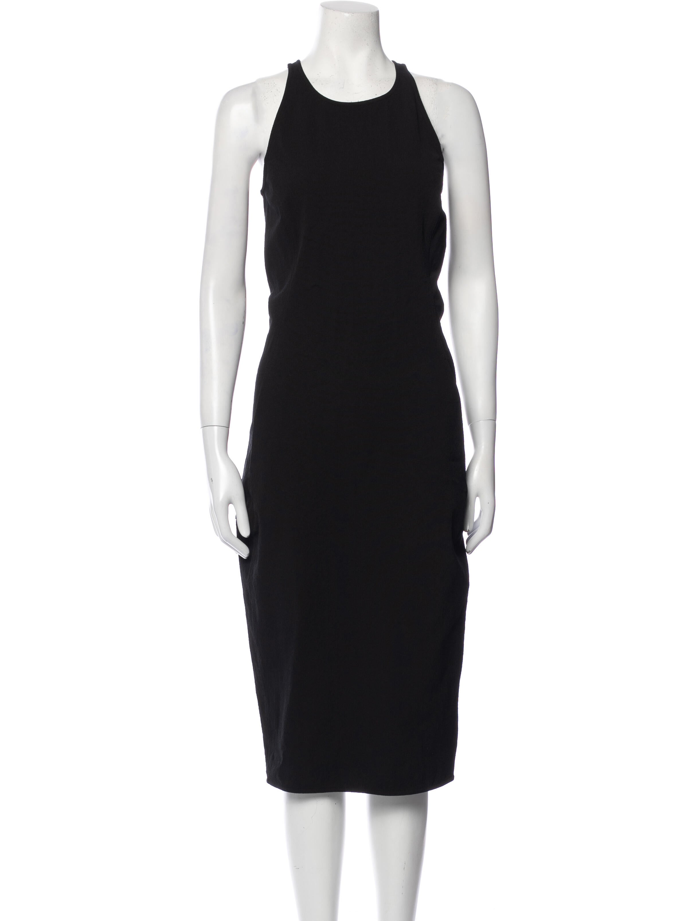 Rick Owens Scoop Neck Midi Length Dress