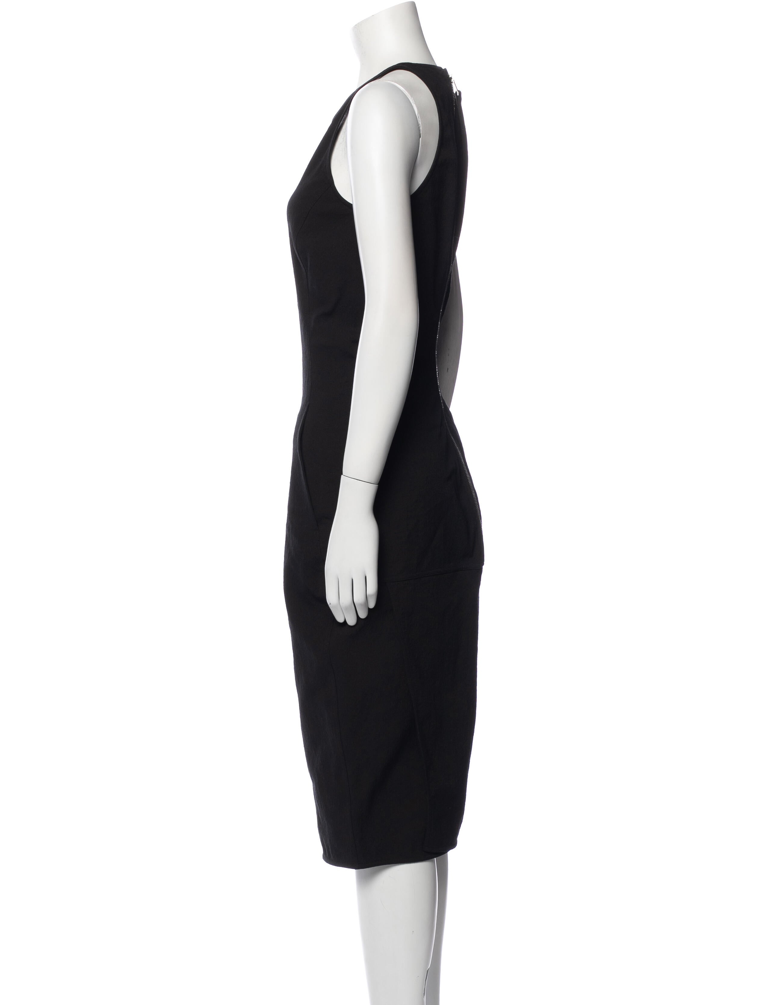 Rick Owens Scoop Neck Midi Length Dress