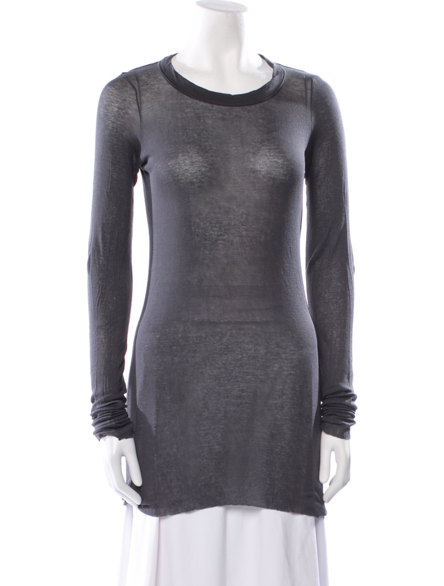 Rick Owens Scoop Neck Long Sleeve Tunic