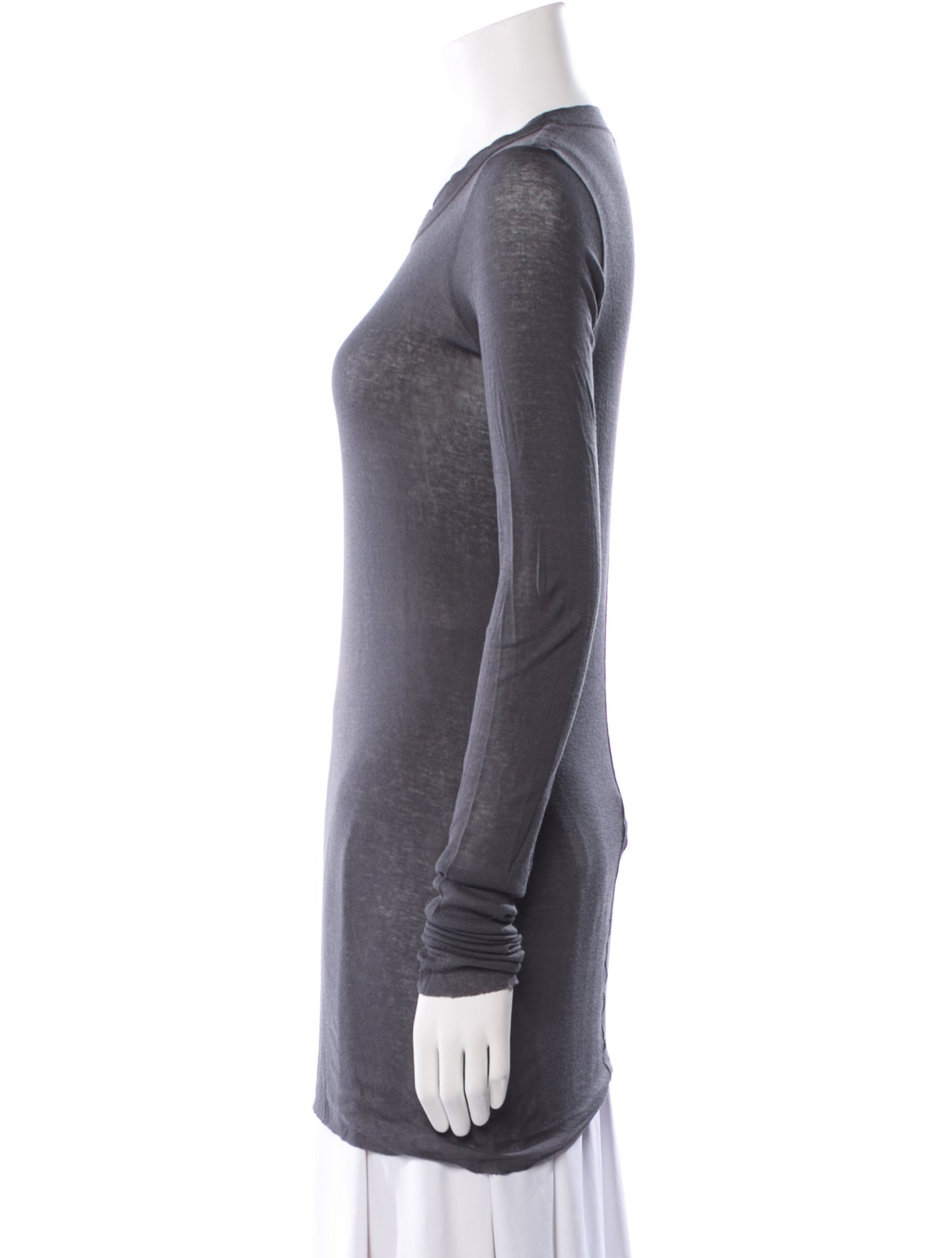 Rick Owens Scoop Neck Long Sleeve Tunic