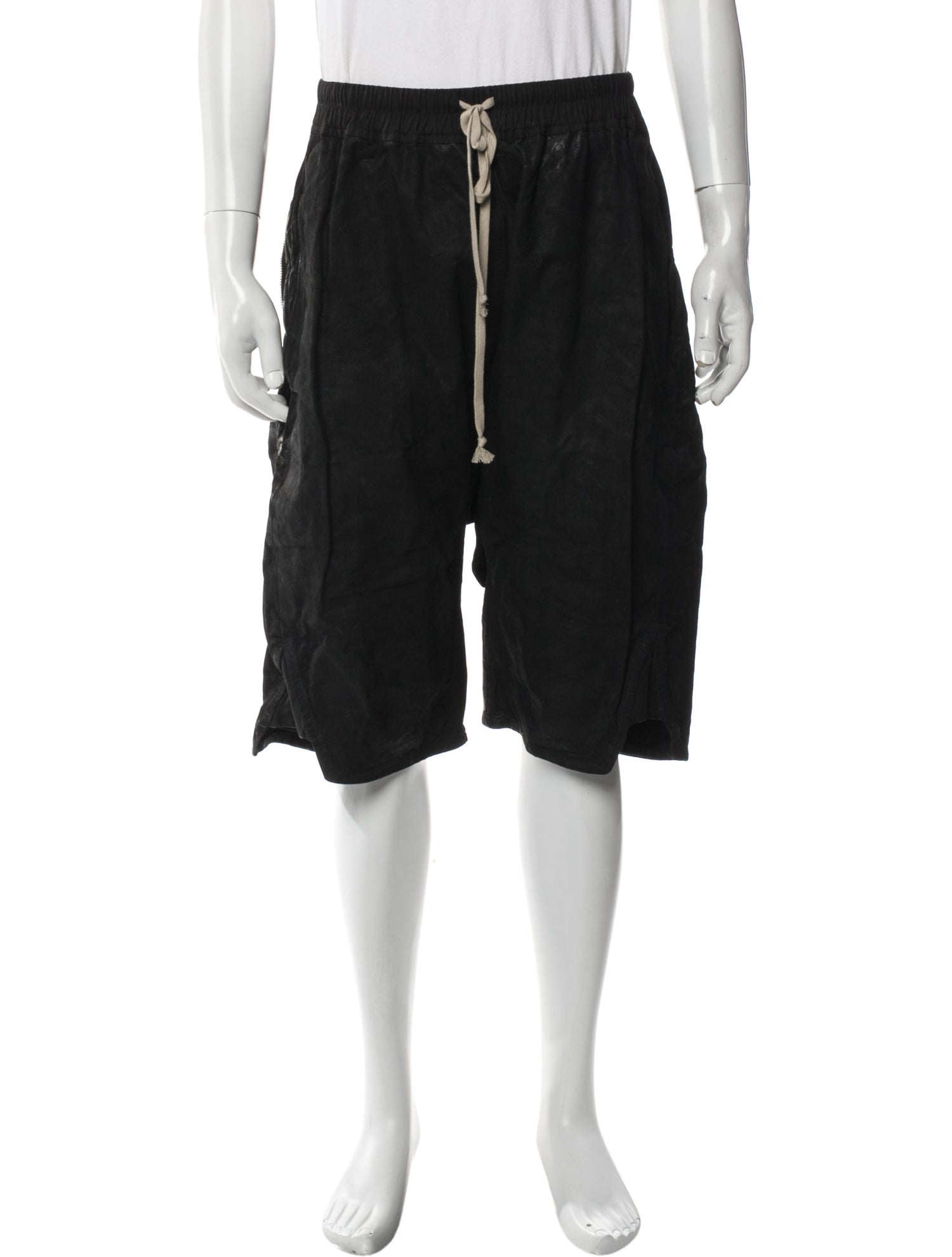 Rick Owens Lamb Leather Jogger Shorts