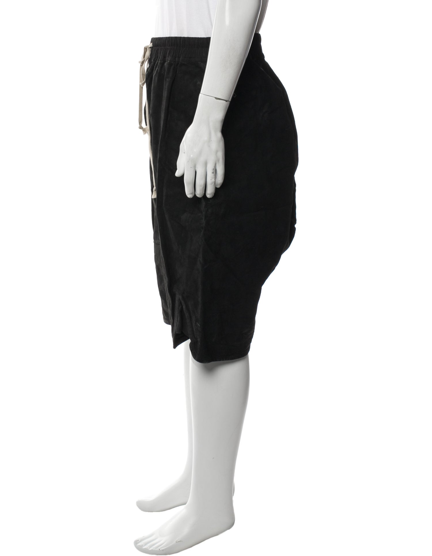 Rick Owens Lamb Leather Jogger Shorts