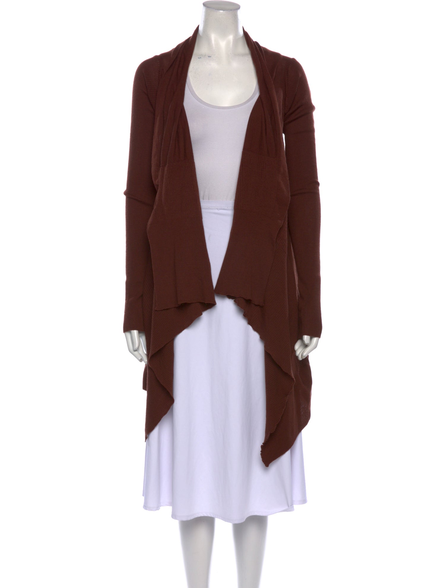 Rick Owens Virgin Wool Open Front Sweater